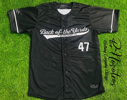 Original Back of the Yards Chicago,IL Black/wht Jersey, Blue/Wht